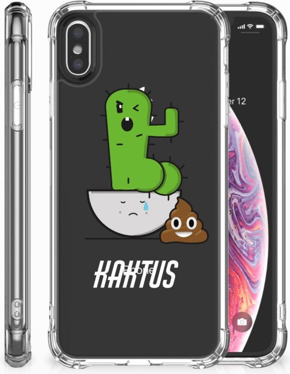 Apple iPhone Xs Max Stevig Bumper Hoesje Cactus Poo