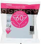 HARIO V60 Koffiefilters - 03 Size - Wit - 100 stuks