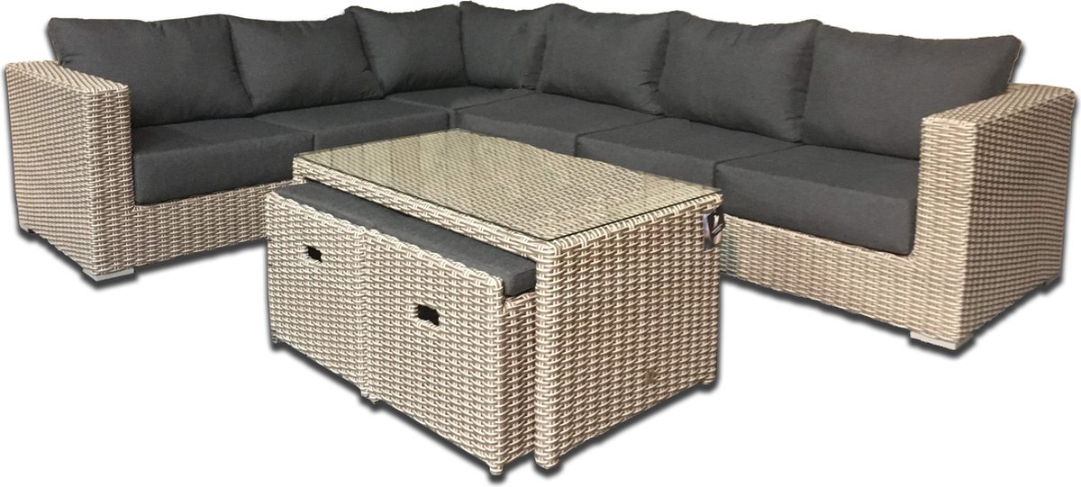 Mondial Living® Loungeset Formentera Ash Grey | Levering met Topservice