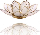 Lotus sfeerlicht naturel goudrand - 13.5 cm - S