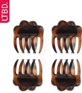 LTBD Pince à cheveux en nylon 4 pièces - marron