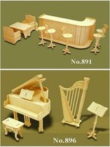Poppenhuis meubels muziek/bar set