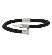 Leren Armband Modern Zilverkleur 22,5 cm