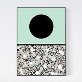 A3 - Terrazzo Poster Moon Mint II - Abstracte Moderne Design Print