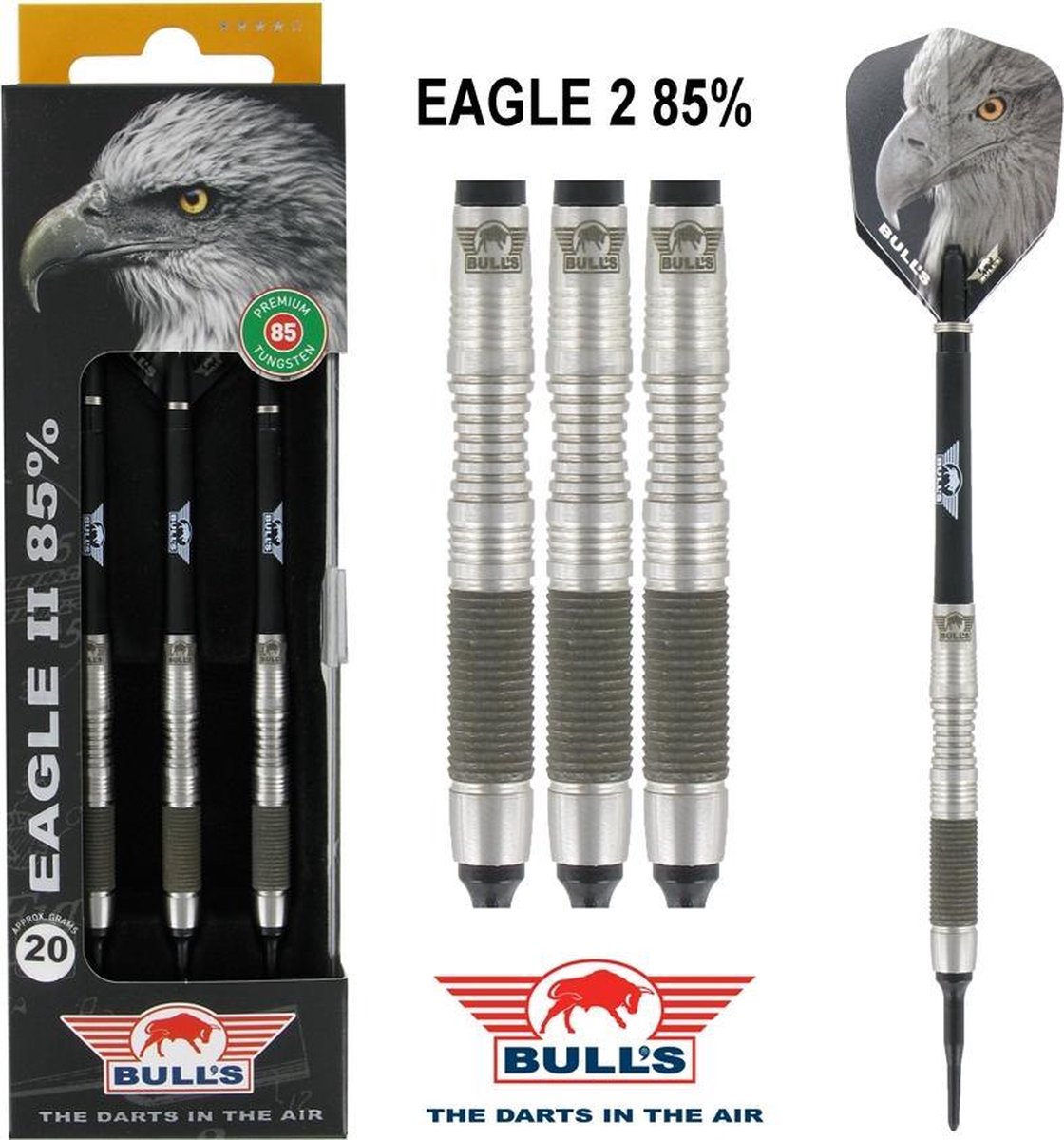 Bull's Eagle 2 85% Soft Tip - Dartpijlen - 20 Gram