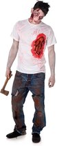 Partychimp Halloween kostuum | T-shirt ernstig verwonde man | Zombie shirt | S
