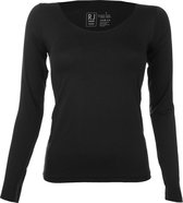 RJ Bodywear - Pure Color Ronde (boot) Hals T-Shirt LS Zwart - S