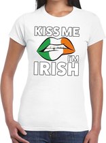 Kiss me I am Irish t-shirt wit dames XL