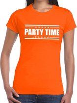 Party time t-shirt oranje dames XL