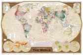 Wereldkaart - poster - tripel - aardrijkskunde - geografie - 61 x 91.5 cm