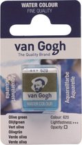 van Gogh water colour napje Olive Green (620)