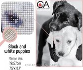 DIAMOND PAINTING CDA BLACK&WHITE PUPPIES 19X27CM