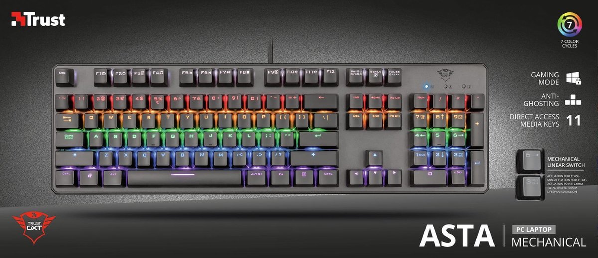 Clavier Gaming Trust GXT 865 Azerty - USB - Occasion Bon état