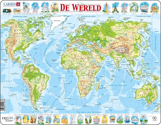 Larsen Legpuzzel Maxi Wereld - 80 Stukjes | bol