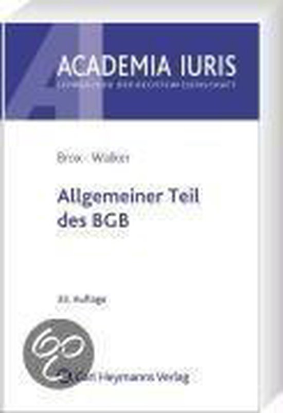 Allgemeiner Teil des BGB, Hans Brox 9783452271372 Boeken