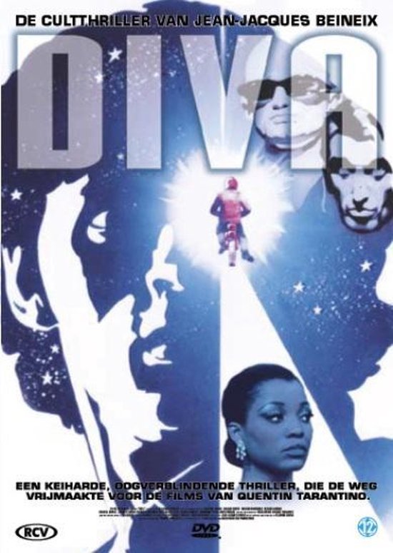 Film poster DIVA met Jean-Jacques Beineix. Bevat de tekst 'DE CULTTHRILLER VAN JEAN-JACQUES BEINΕΙΧ DIVA'.