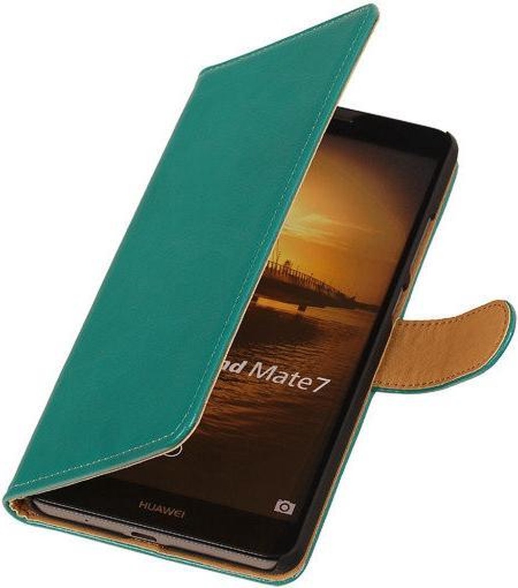 PU Leder Groen Huawei Ascend Mate 7 Book/Wallet Case/Cover