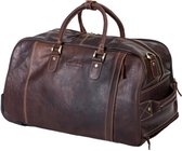 Alpenleder - Weekendtas ROM - Buffelleer- Trolley reistas - Unisex - Bruin