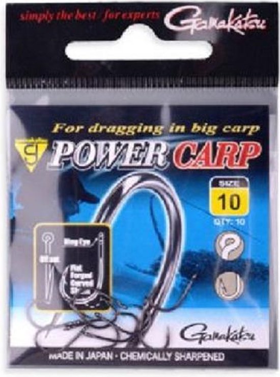 Gamakatsu Power Carp Ring Eye BL; GR. 8; NS Black