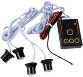 ROOD / BLAUW strobe 4-LED light flitser -zwaailicht