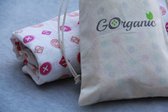 Organic Hydrophilic diaper / Muslin Baby Toddler Blanket 100% Hypoallergenic organic Cotton(white - Button Print)