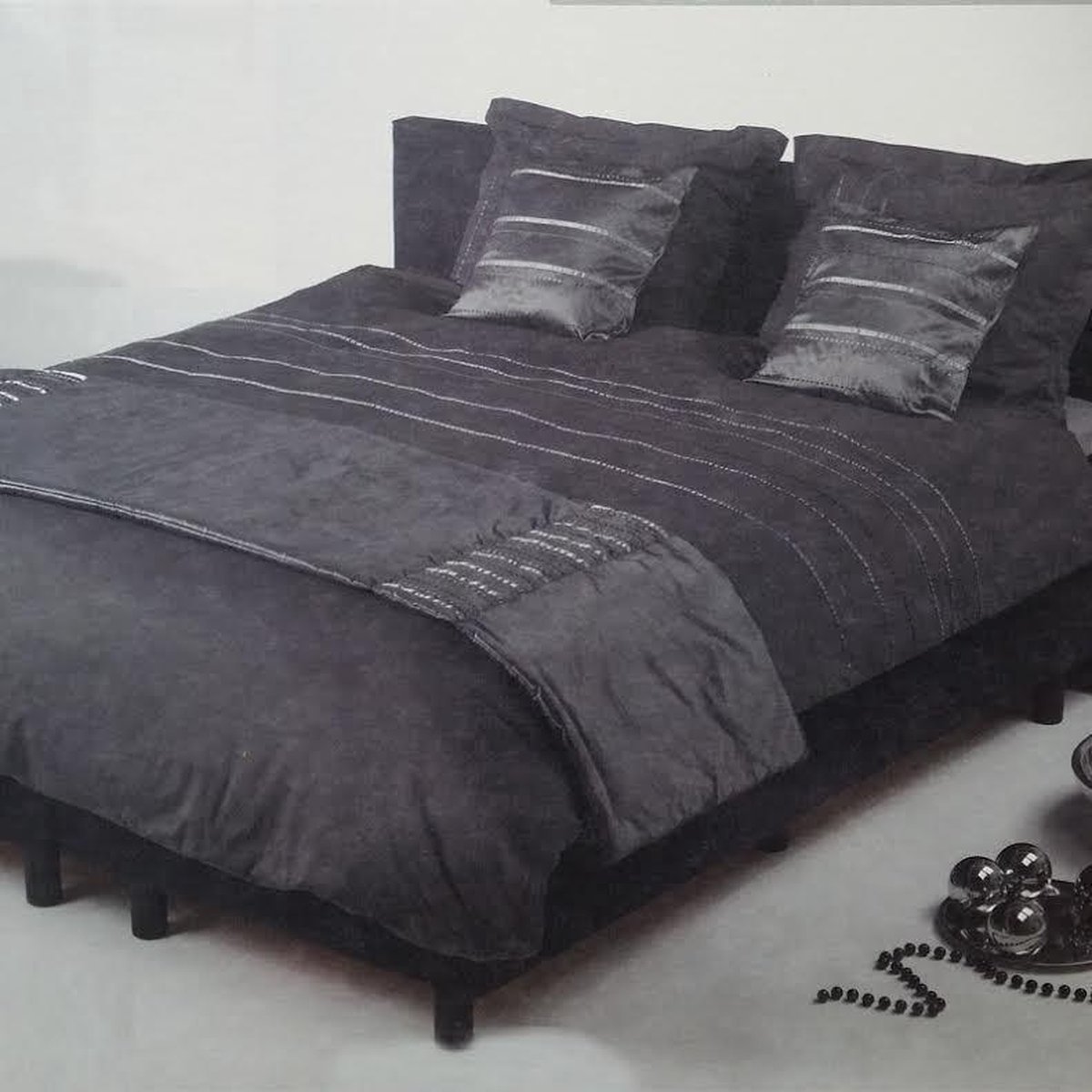 Cinderella Dekbedovertrekset Pavese - Grijs - 1 Persoons - 140x200/220 - 4-Delig