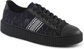 EU 39 = US 7 | SNEEKER-106 | 1 1/2 PF Round Toe Lace-Up Front Low Top Creeper Sneaker