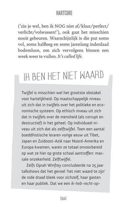 Tekstpagina met kop 'HARTCORE'.