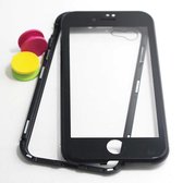 Magnetische case met voor - achterkant gehard glas voor de iPhone 6/6S - Zwart