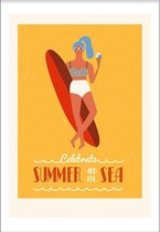 Celebrate summer 2 (21x29,7cm) - Wallified - Tekst - Zwart Wit - Poster - Wall-Art - Woondecoratie - Kunst - Posters