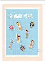 Summer vibes (70x100cm) - Wallified - Tekst - Zwart Wit - Poster - Wall-Art - Woondecoratie - Kunst - Posters