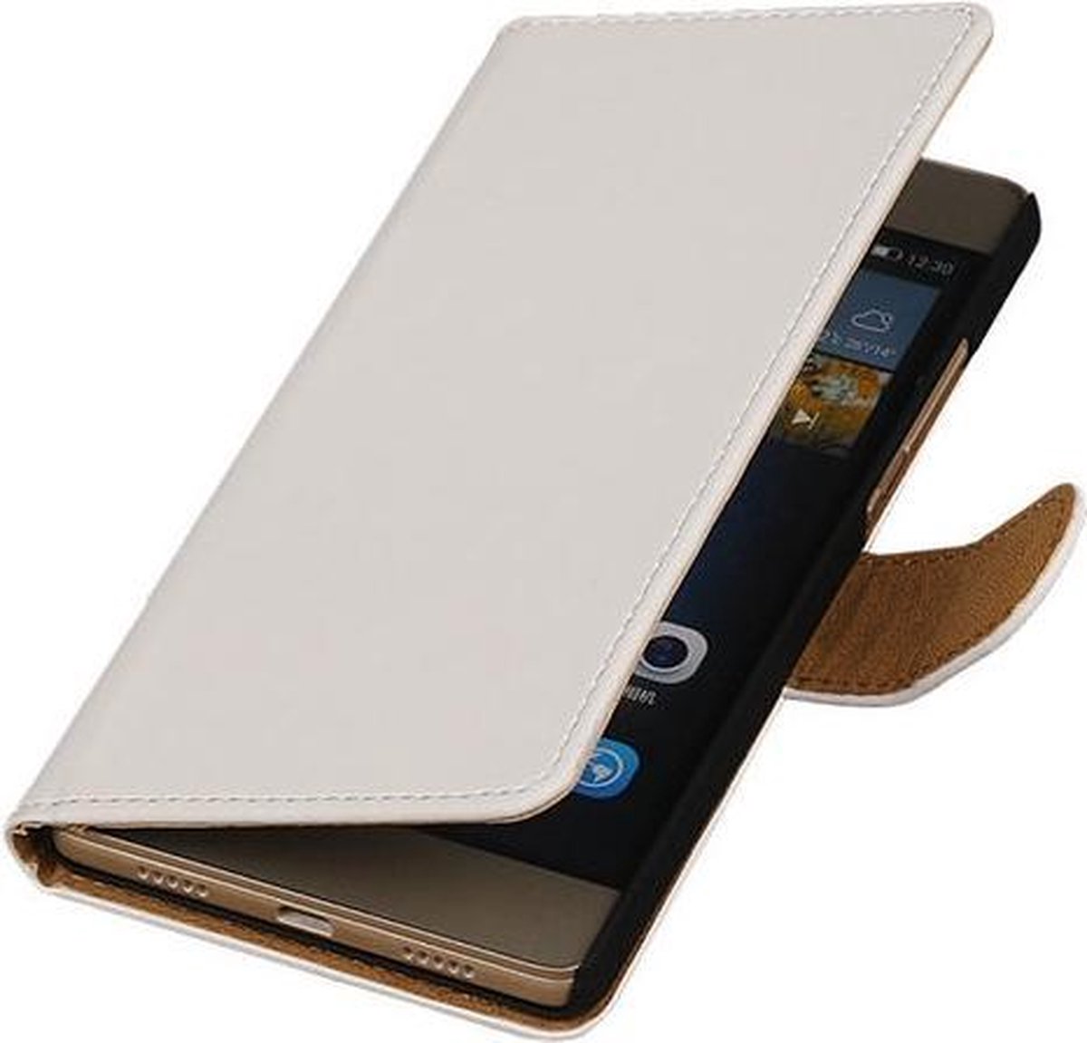 Huawei P8 Lite Effen Booktype Wallet Hoesje Wit
