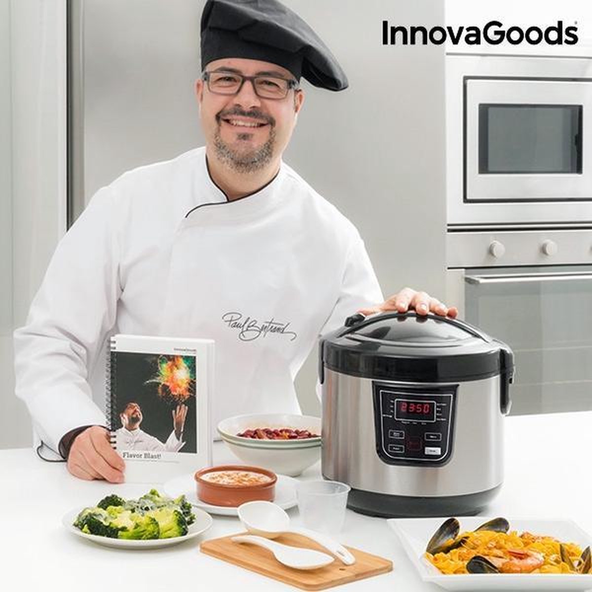 Smart InnovaGoods Multicooker met Receptenboek 4 L 800 W Zwart Staal - Innovagoods