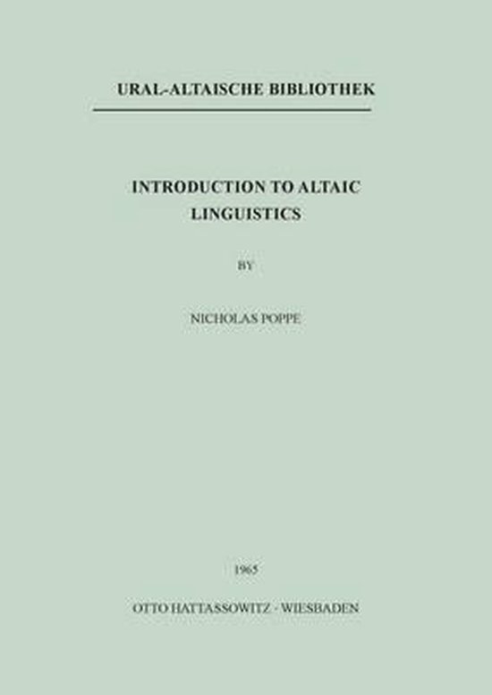 Introduction to Altaic Linguistics - cover