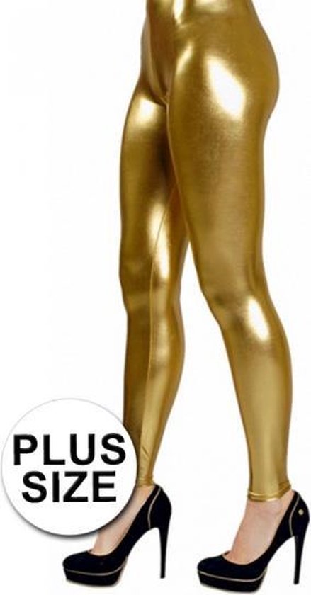 Grote maten legging goud voor dames -  Carnavalskleding/feestkleding/verkleedkleding 44/46 | bol.com