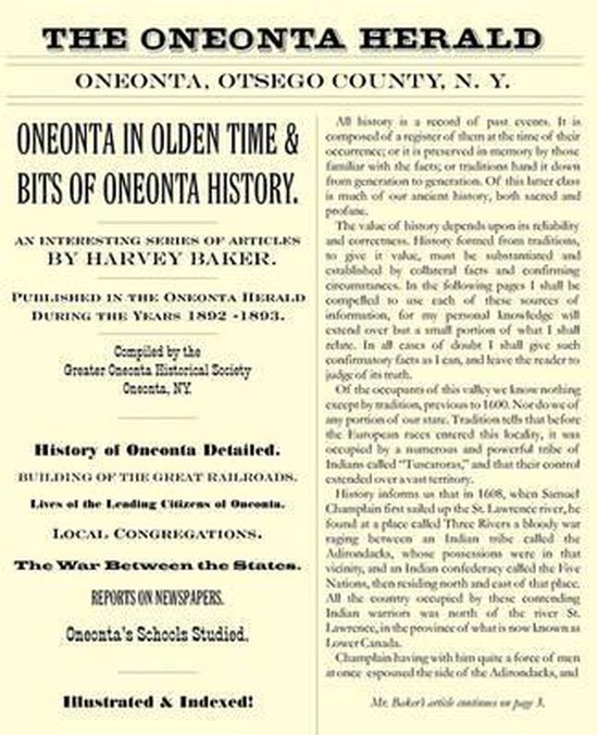 Oneonta in Olden Time & Bits of Oneonta History - cover