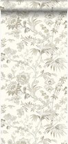 Origin Wallcoverings behangpapier bloemen roomwit en beige - 326124 - 53 cm x 10,05 m