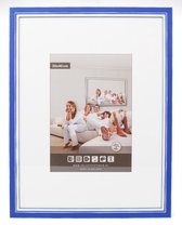 3D Houten Wissellijst - Fotolijst - 42x59,4 cm - Helder Glas - Blauw / Wit met Spacer