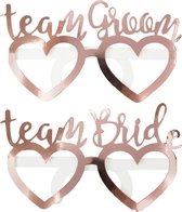 Papieren brillen - Team Bride & Team Groom (8 stuks)