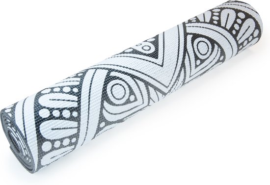 Matchu Sports Anti Slip Yogamat - Zwart Met Mandala - 172 x 61 x 0.6 cm