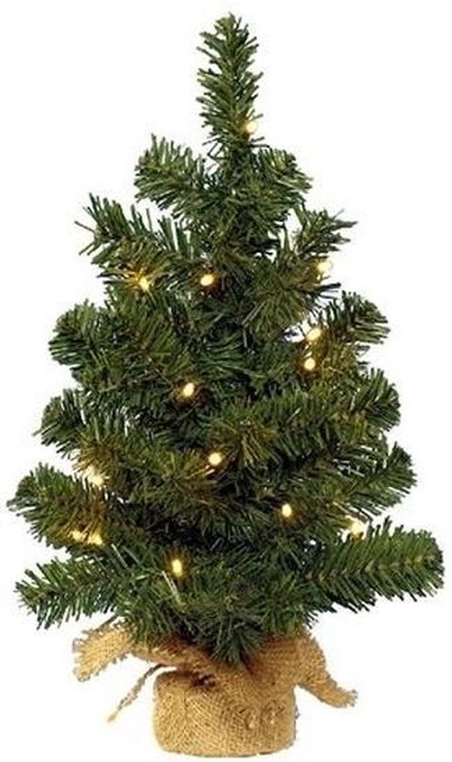 Vulkanisch Ultieme handelaar Kunst kerstboom groen met warm witte verlichting 45 cm - tafel kerstbomen |  bol.com