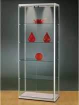 Luxe vitrinekast aluminium 80 cm met twee draaideuren front