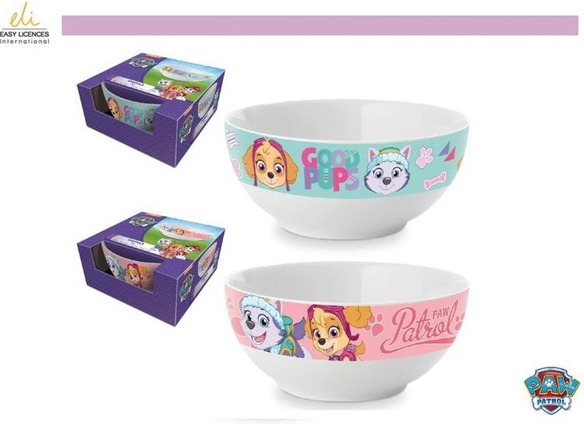 2 schaaltjes Paw Patrol Skye en Everest (Keramiek)