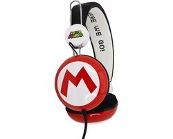 Super Mario - Iconic M - kinderkoptelefoon - verstelbaar - comfortabel - lange kabel