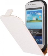 Croco Flipcase Hoesjes voor Galaxy S3 mini i8190 Wit