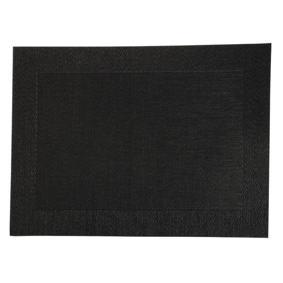 PVC geweven placemats zwart (Box 4)