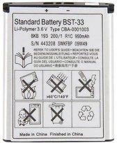 Sony Ericsson Accu BST-33 (o.a. voor Aino,C702,C903,G502,G900,K550i,K800i,Satio,W395,W595,W660i,W880i)