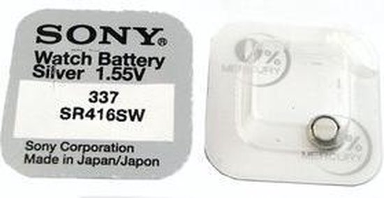 Batterie pour pile bouton Sony 337, SR416SW, SR62 | bol.com