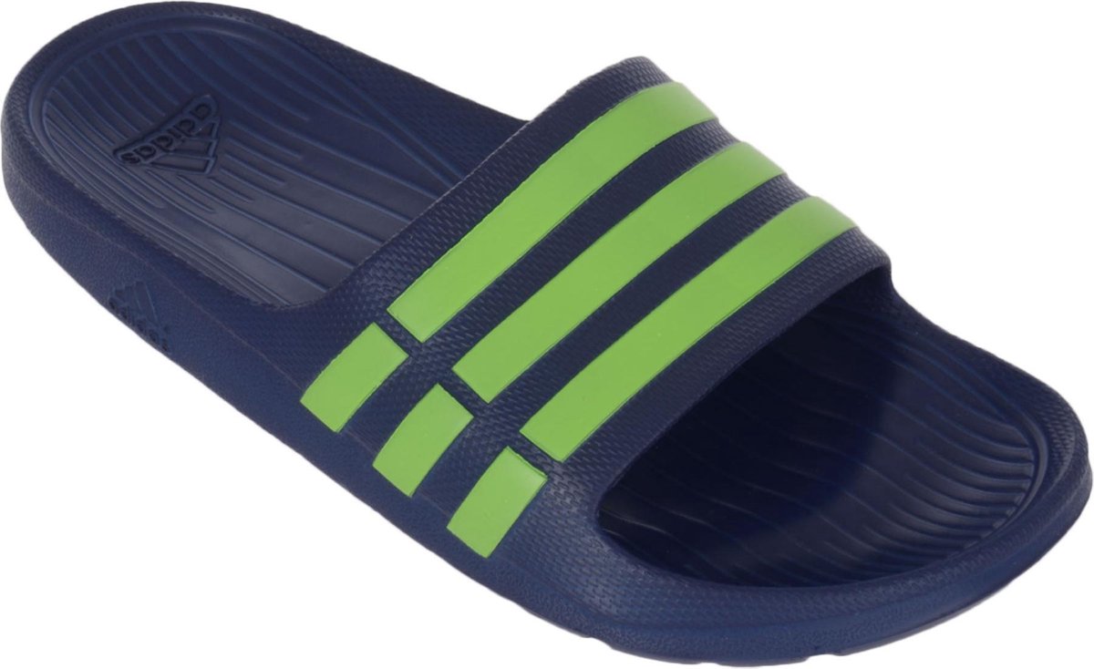 adidas Duramo Slide Slippers - Maat 43 - Unisex - blauw/groen ...