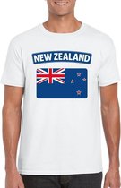 T-shirt met Nieuw Zeelandse vlag wit heren S